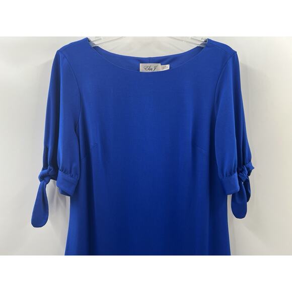 Eliza J Women’s Royal Blue Pullover Sheath Dress Bow Sleeve Lined 10 Cocktail - Picture 4 of 9